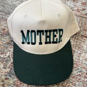 MOTHER Embroidered Two-Tone Baseball Cap - Cream & Dark Green